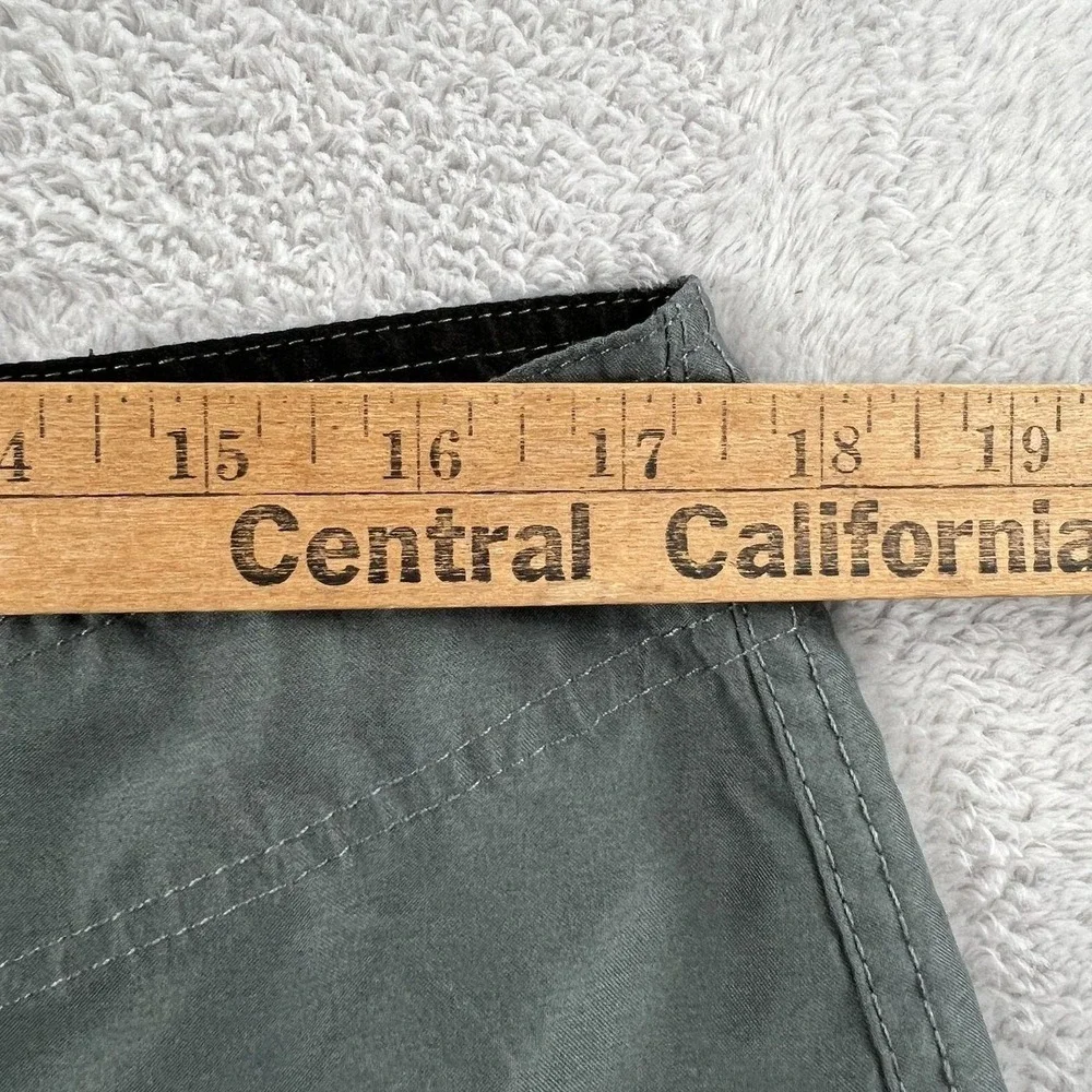 High Surf Board Shorts 38 Gray Black Flap Pocket Men Lace Up Swim Trunks Y2K